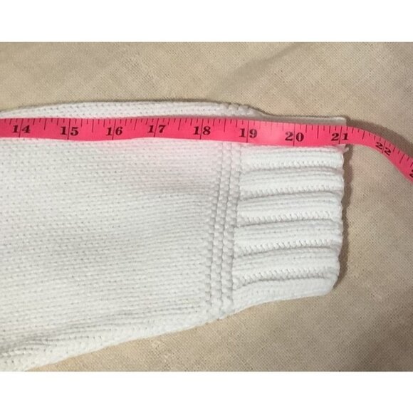 Vintage Ivory Turtleneck Pullover Sweater With Snowflake Knit Design Size M - Picture 8 of 10